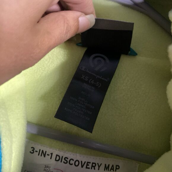 champion girls puffer jacket xs rain small black blue polka dot thick - Picture 7 of 10